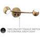 Duplex 5 inch Aged Brass Reading Light Portable Light