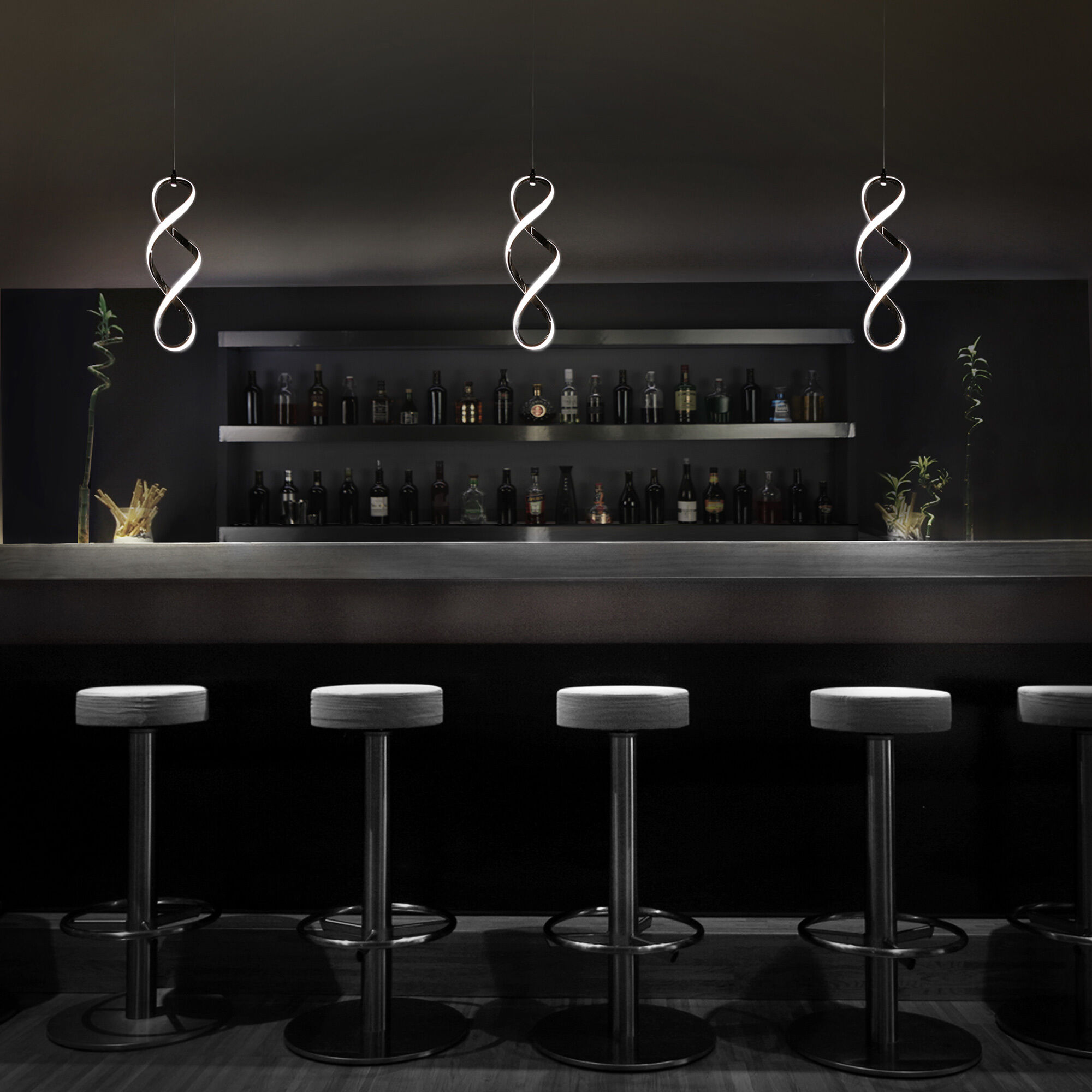 Interlace LED 5.13 inch Chrome Mini-Pendant Ceiling Light, dweLED