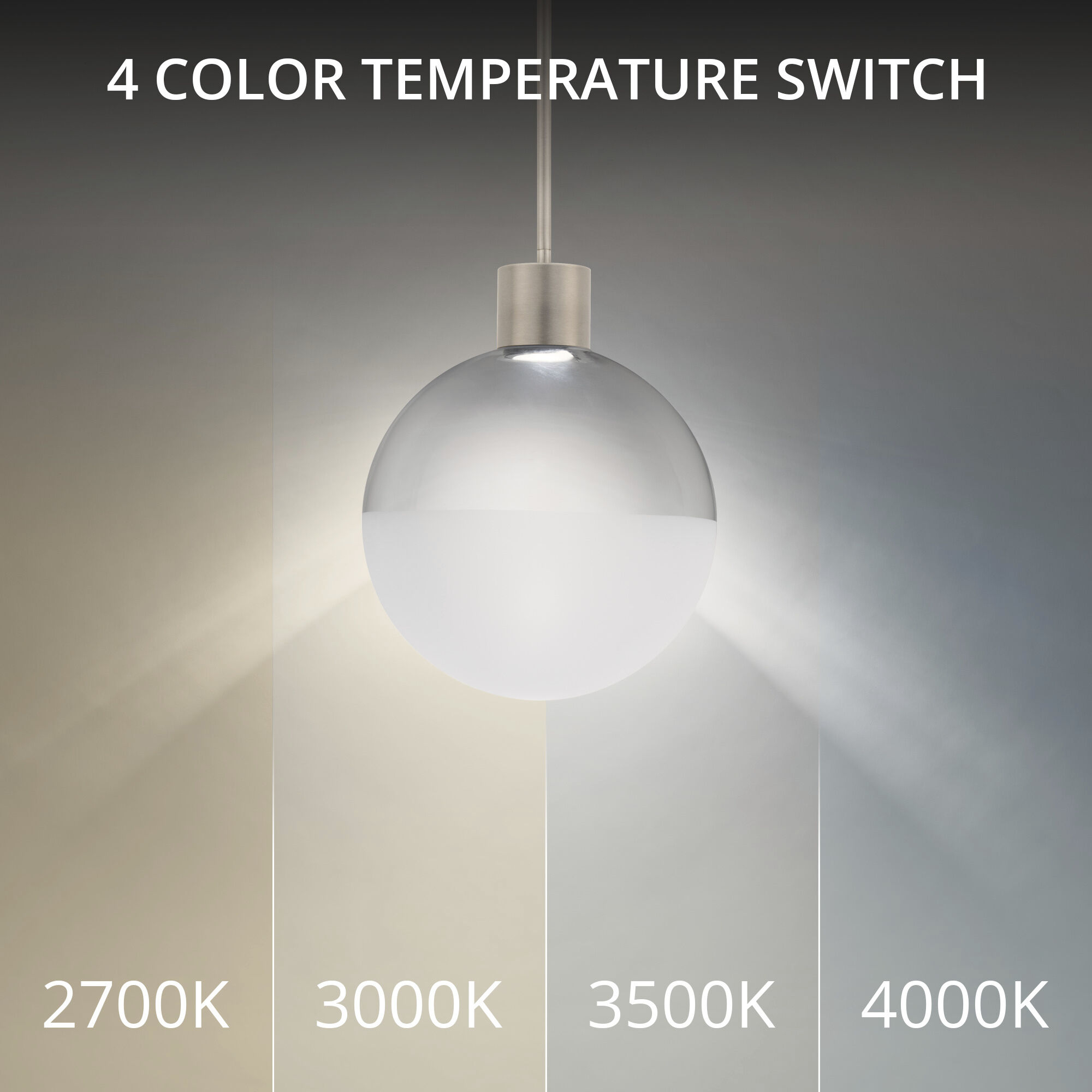 Gaze LED 12 inch Brushed Nickel Pendant Ceiling Light in 2700K, dweLED