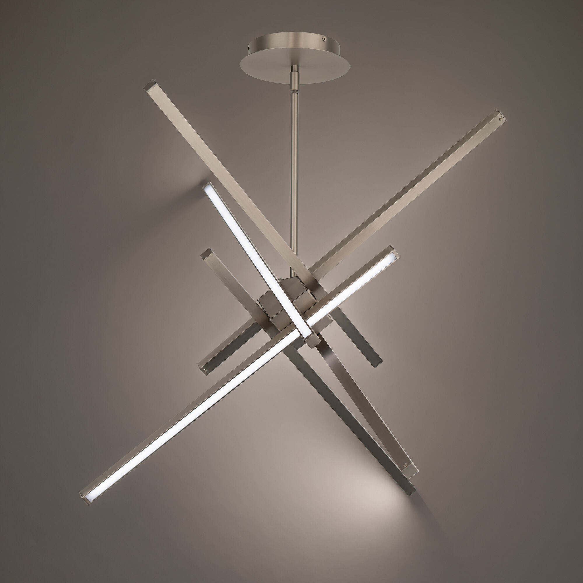 Parallax LED 38.75 inch Brushed Nickel Pendant Ceiling Light, dweLED