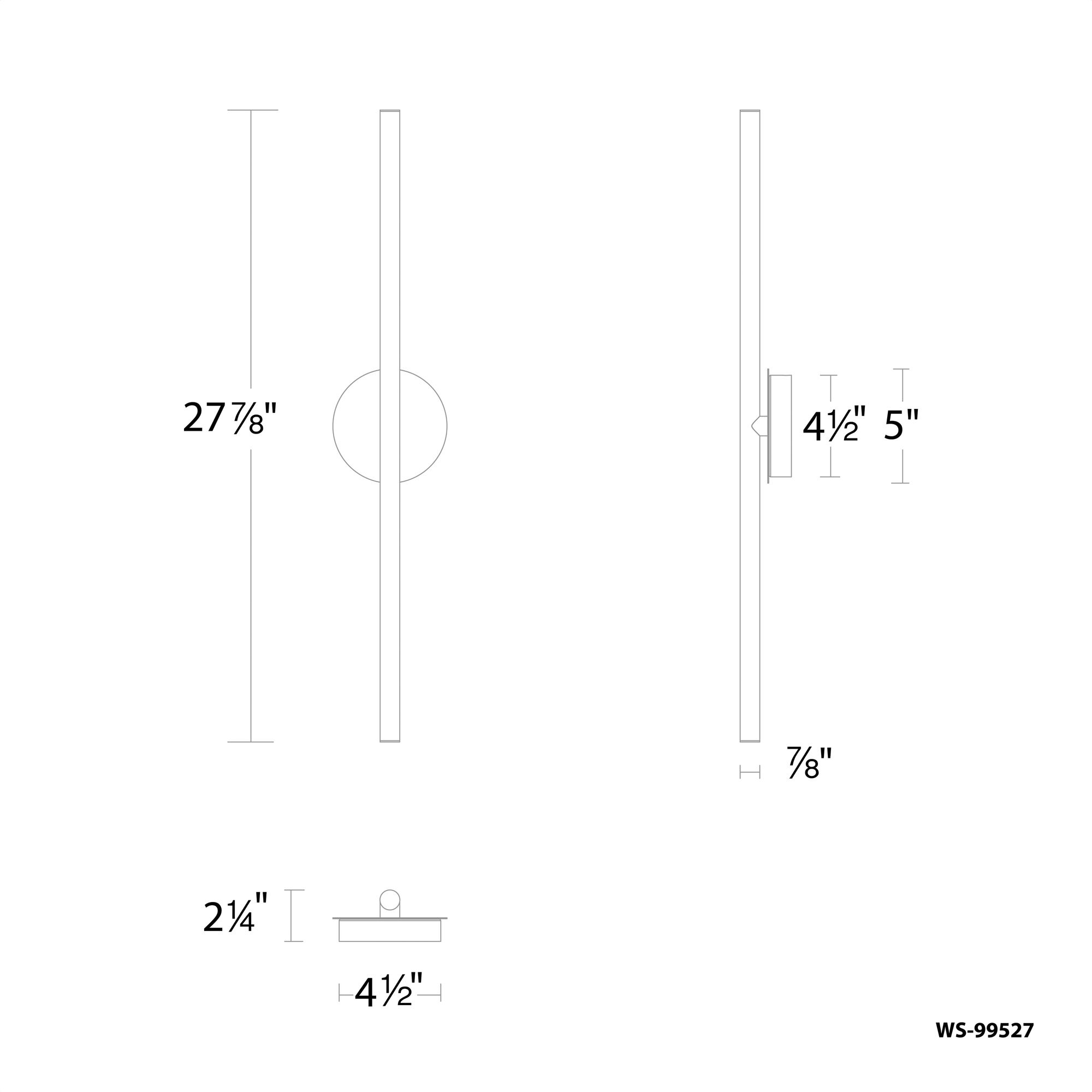 Lanky Wall Sconce Wall Light in 3000K, Black, dweLED