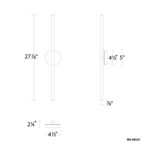 Lanky Wall Sconce Wall Light in 3500K, Black, dweLED