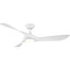 Swirl 54 inch Matte White Downrod Ceiling Fan