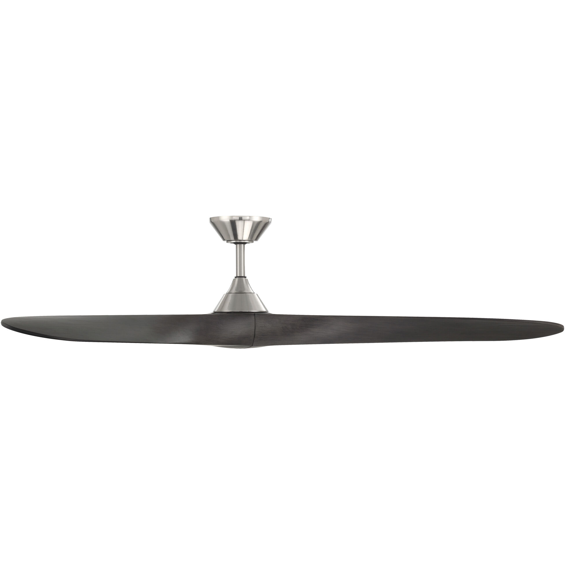 Malibu 70 inch Brushed Nickel Ebony with Ebony Blades Downrod Ceiling Fans in Brushed Nickel/Ebony, Smart Fan