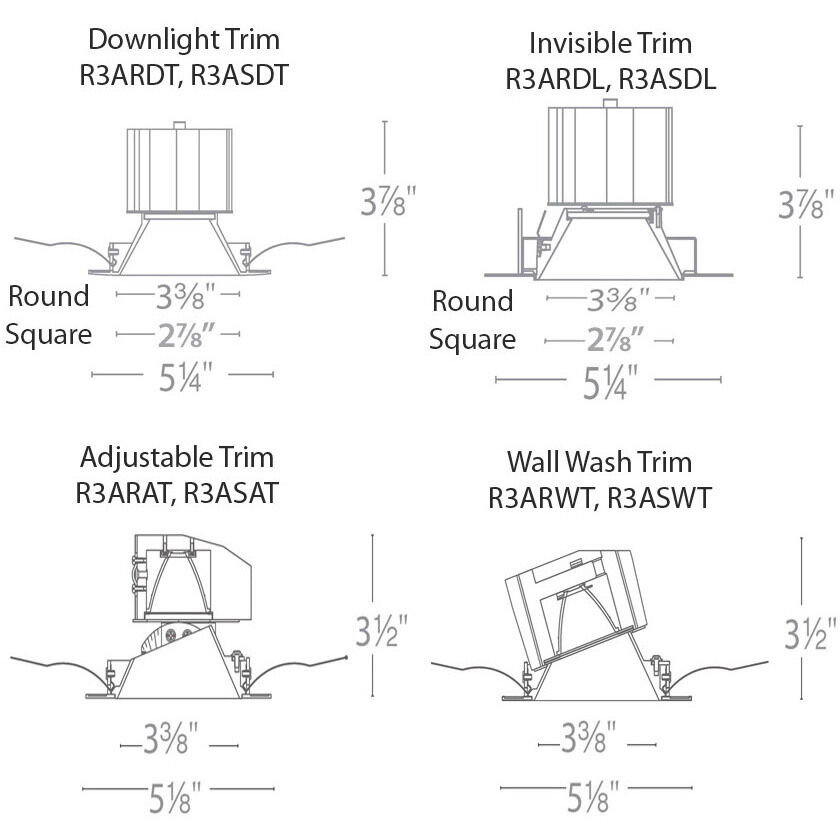 WAC Lighting R3ARAT-S835-BKWT Aether LED B/Wt Recessed WAC Lighting R3ARAT-S835-BKWT Aether LED B/Wt Recessed