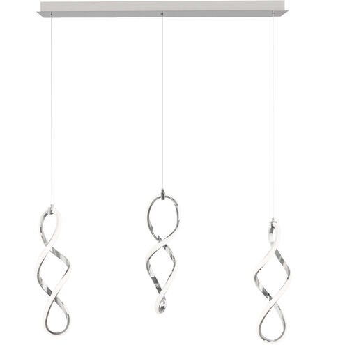 Interlace LED 16 inch Chrome Multi-Light Pendant Ceiling Light, dweLED