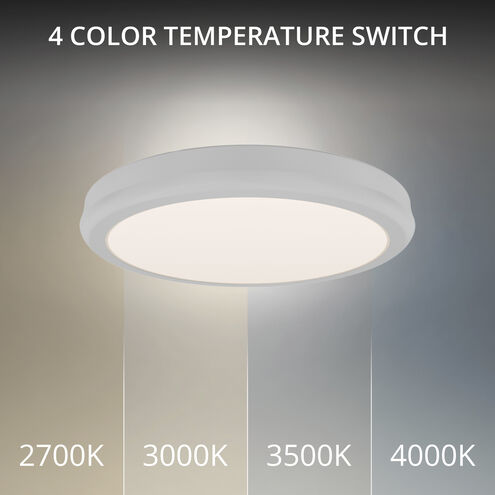 Parthenon LED 10 inch White Flush Mount Ceiling Light in 4000K, dweLED