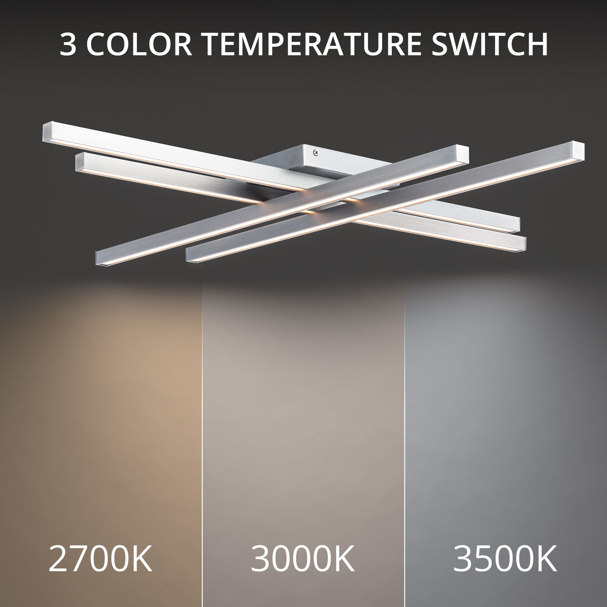 Parallax LED 32 inch Brushed Nickel Flush Mount Ceiling Light, dweLED