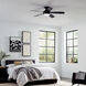 Odyssey 44 inch Matte Black Flush Mount Ceiling Fans, Smart Fan
