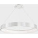 Corso LED 42.5 inch Brushed Aluminum Pendant Ceiling Light in 43in, dweLED