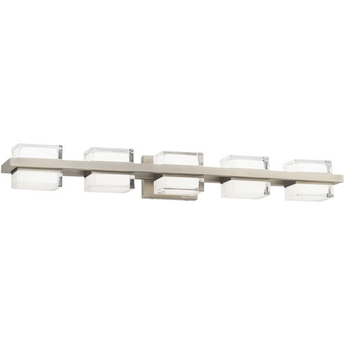 Interlok LED 36 inch Brushed Nickel Bath Vanity & Wall Light in 3000K, dweLED