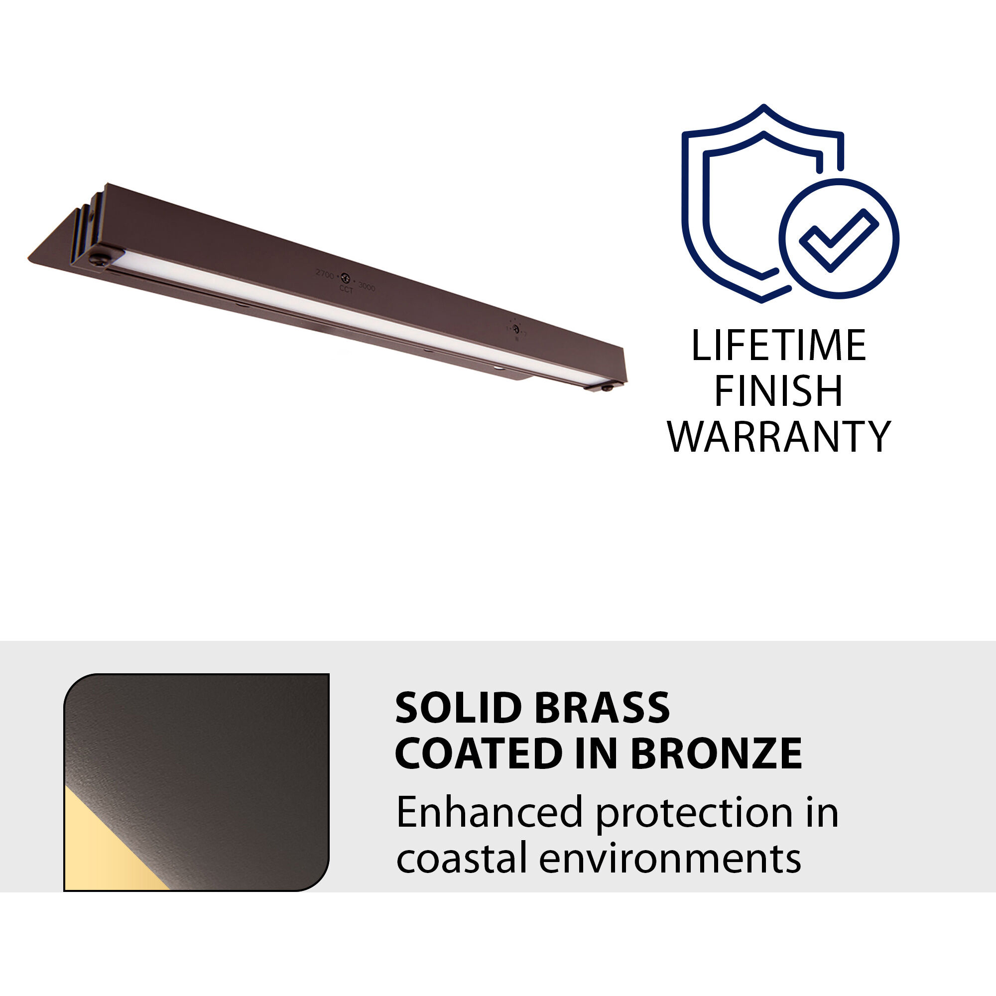 Tyler 12 7 watt Solid Brass Coated in Bronze Hardscape Lighting in Bronze on Brass, WAC Landscape