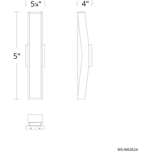 Jordan LED 24 inch Black Outdoor Wall Light in 2700K, dweLED