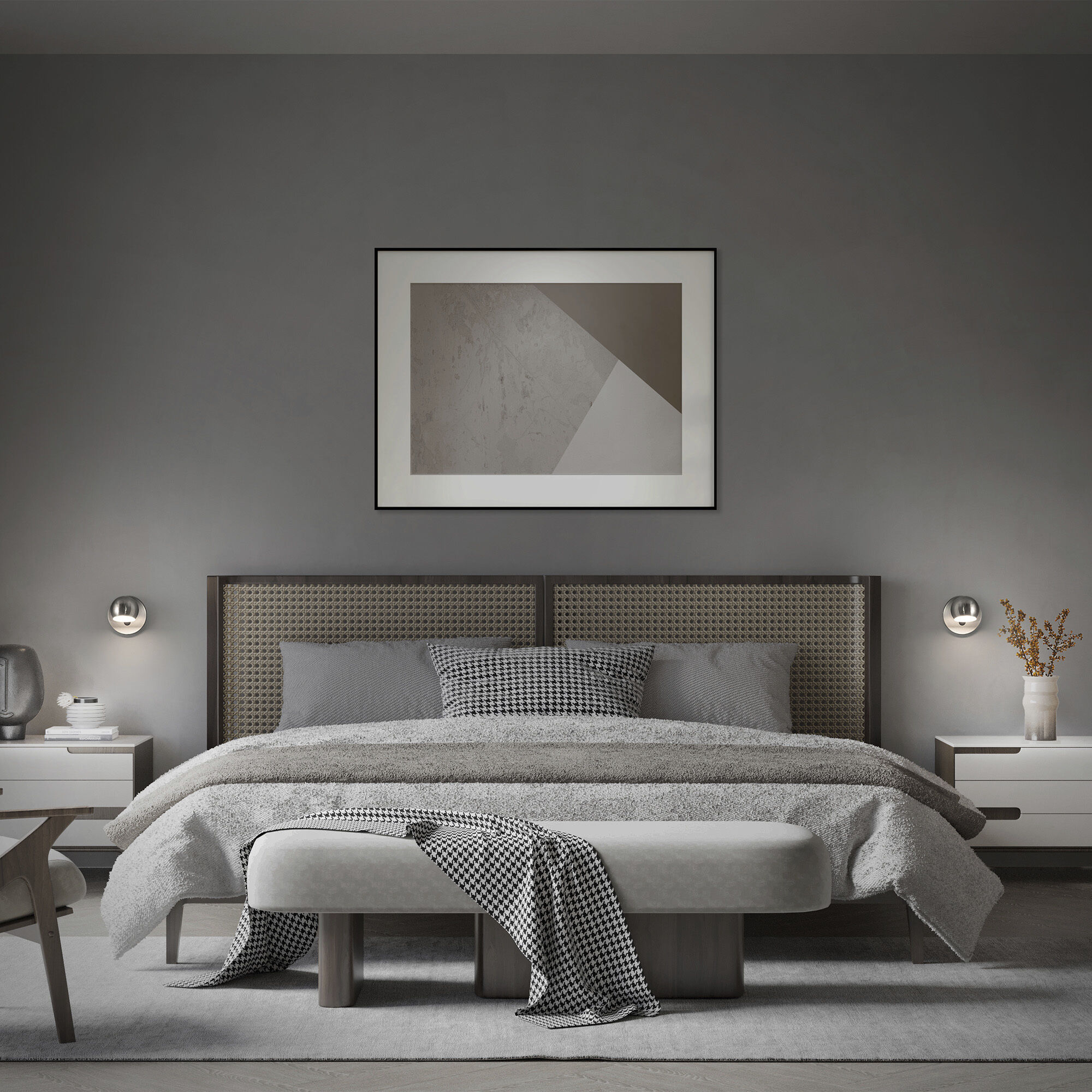 Duplex Reading Light Wall Light in Brushed Nickel, dweLED