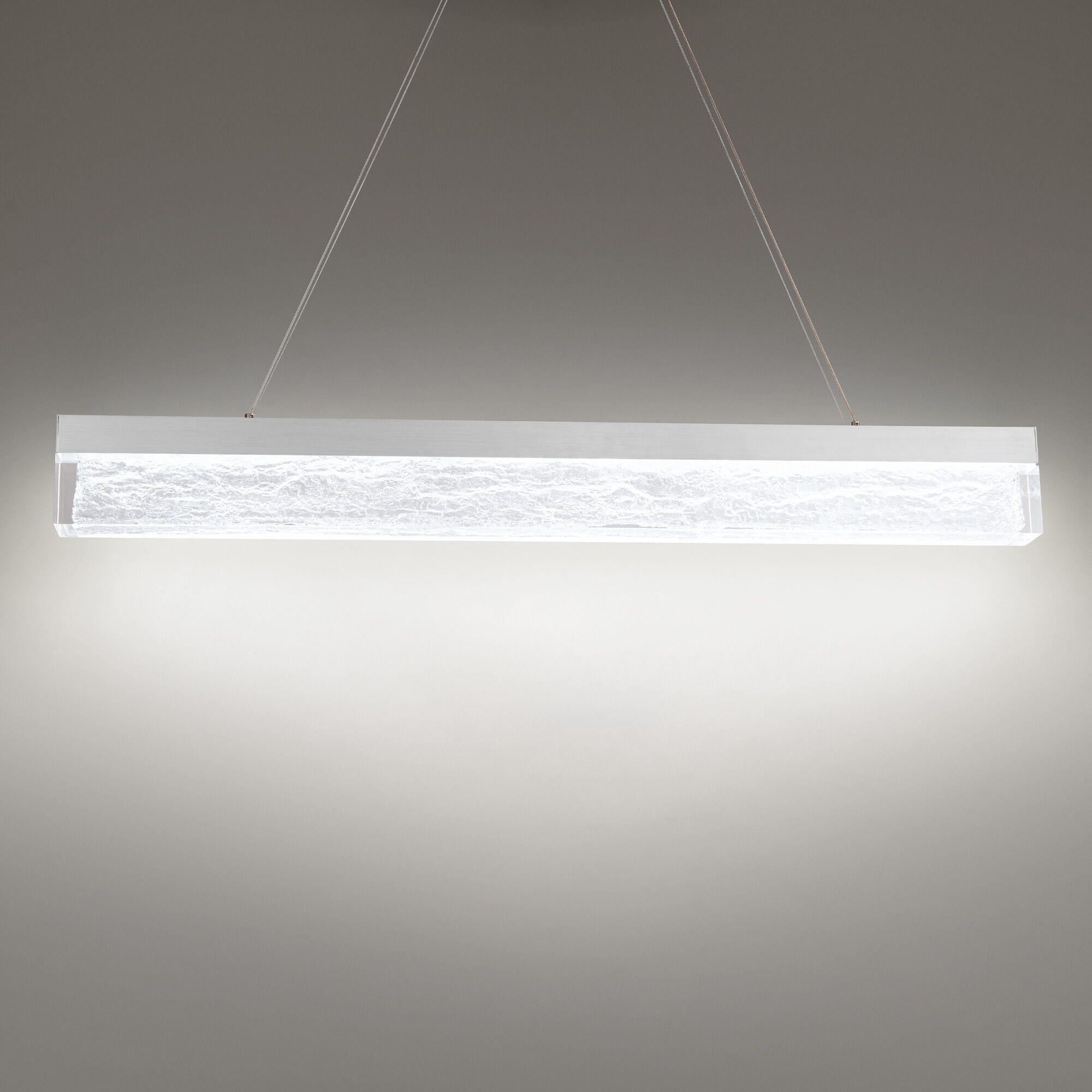 Effervescent Linear Pendant Ceiling Light in Brushed Aluminum, dweLED