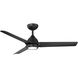 Mocha 54 inch Matte Black Downrod Ceiling Fans, Smart Fan