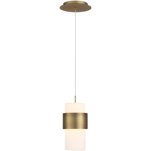 Banded LED 5 inch Aged Brass Mini Pendant Ceiling Light, dweLED