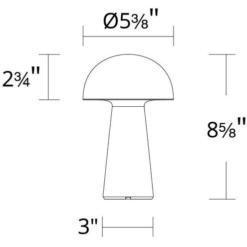 Darla 8.63 inch 2 watt Black Rechargeable Table Lamp Portable Light