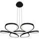 Klover LED 32 inch Black Pendant Ceiling Light in 3000K, dweLED