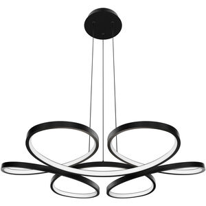 Klover LED 32 inch Black Pendant Ceiling Light in 3000K, dweLED