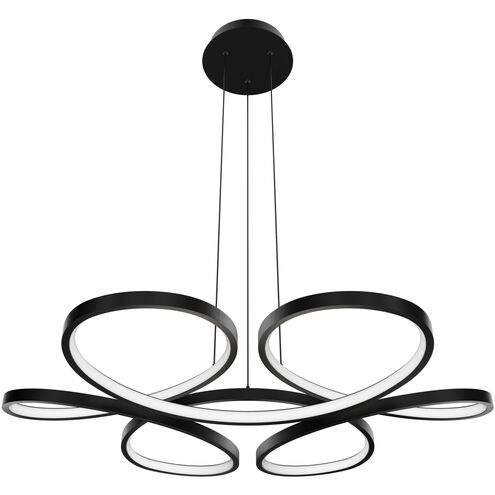 Klover LED 32 inch Black Pendant Ceiling Light in 3000K, dweLED