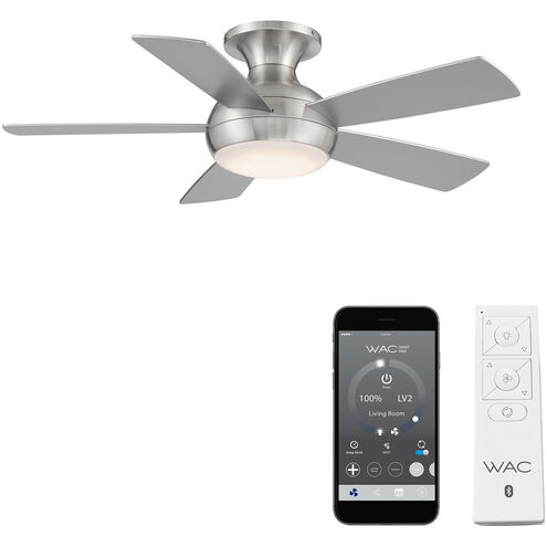 Odyssey 44 inch Brushed Nickel Flush Mount Ceiling Fans, Smart Fan