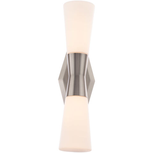 Locke LED 4.88 inch Brushed Nickel Bath Vanity & Wall Light, dweLED