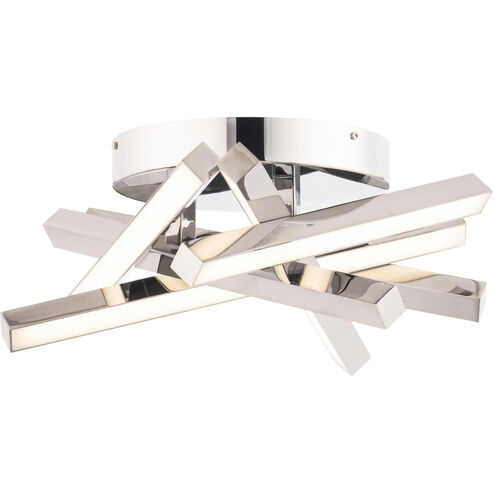 Parallax LED 15 inch Chrome Semi-Flush Mount Ceiling Light in 3000K, dweLED