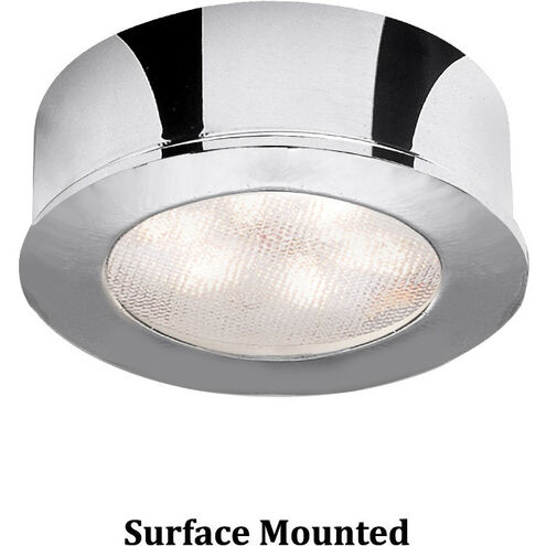 LED Button Light 24 LED 2.25 inch Chrome Puck Light in 2700K