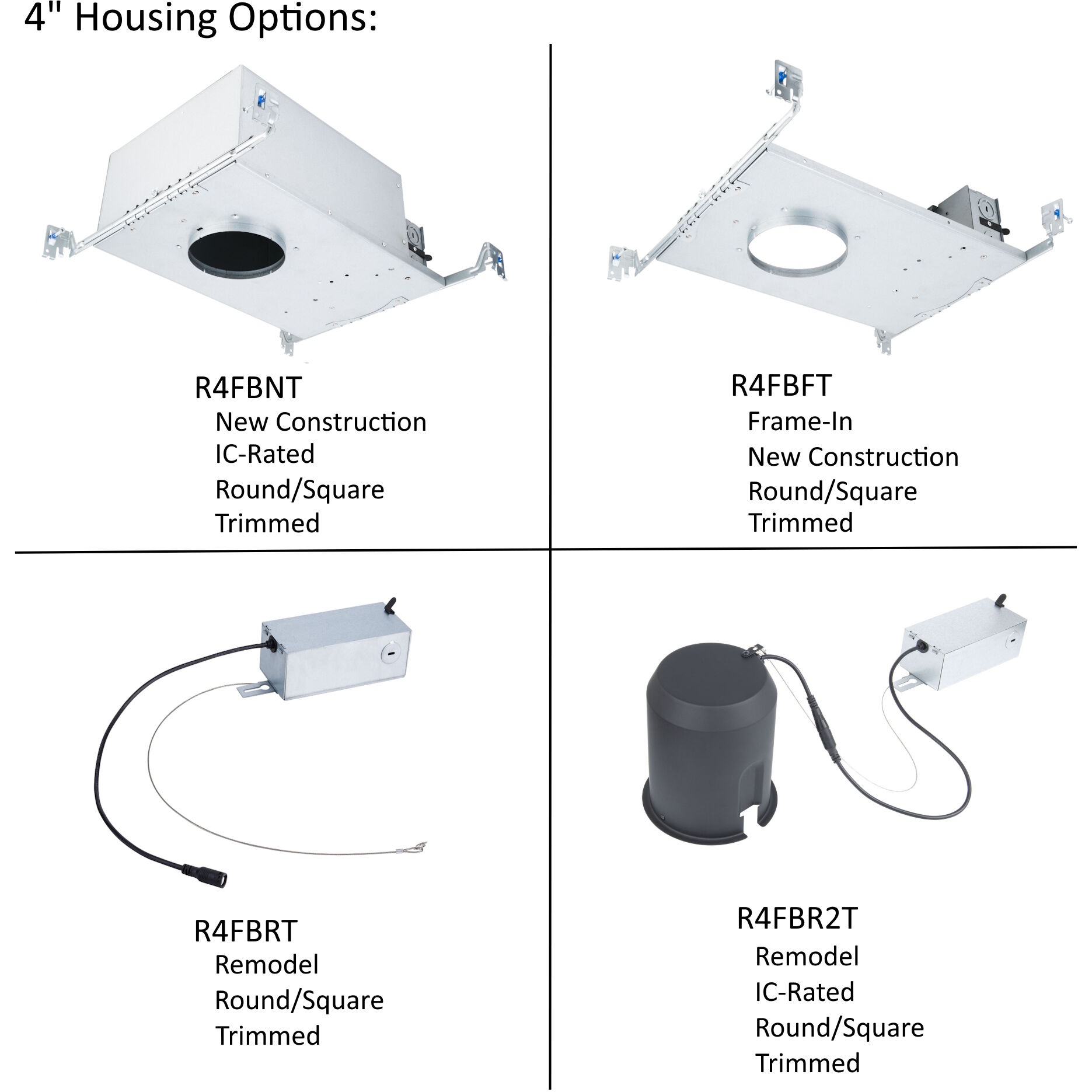 FQ Integrated LED White Recessed Trim in 1800-3000K, 4" LED