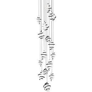 Whirl LED 23 inch Black Multi-Light Pendant Ceiling Light, dweLED