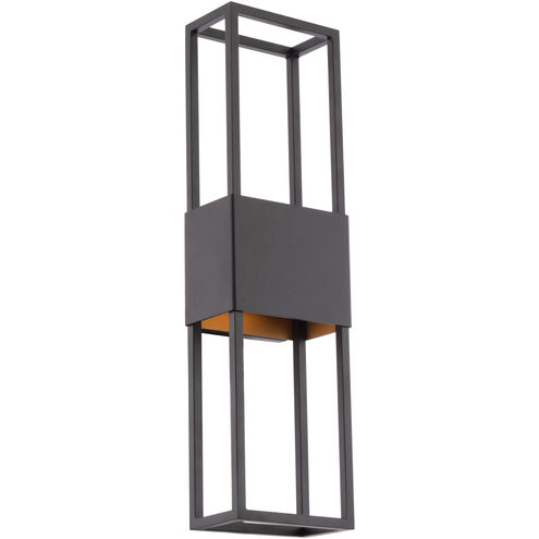 Nightvision LED 20 inch Black Gold Outdoor Wall Light, dweLED