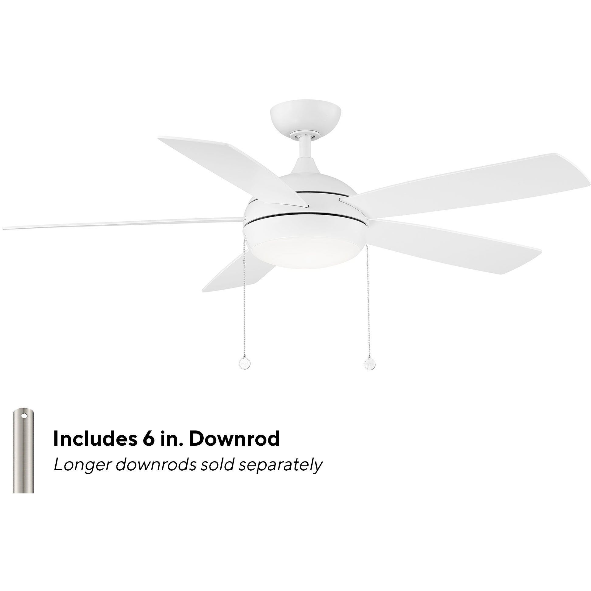 Disc II 52 inch Matte White Downrod Ceiling Fans, Limited Fan
