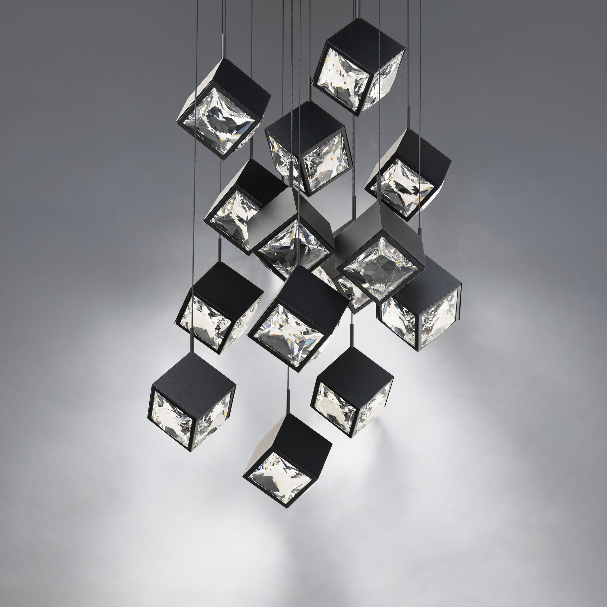 Ice Cube LED 24.88 inch Black Multi-Light Pendant Ceiling Light, dweLED