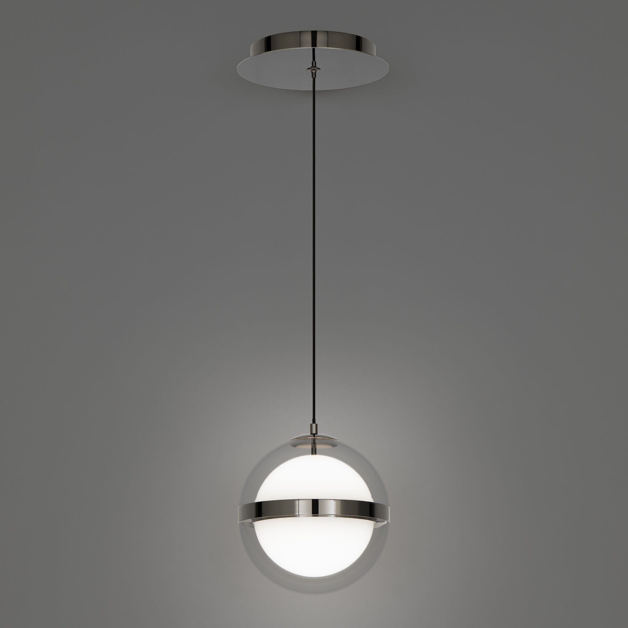 Cyllindra LED 6 inch Black Chrome Pendant Ceiling Light in 3500K, Black/Chrome, dweLED