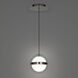 Cyllindra LED 6 inch Black Chrome Pendant Ceiling Light in 3500K, Black/Chrome, dweLED