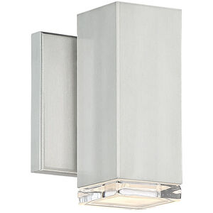 Block LED 6.13 inch Brushed Aluminum Outdoor Wall Light, dweLED