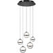 Cyllindra LED 16.8 inch Black Chrome Chandelier Ceiling Light in Black/Chrome, dweLED