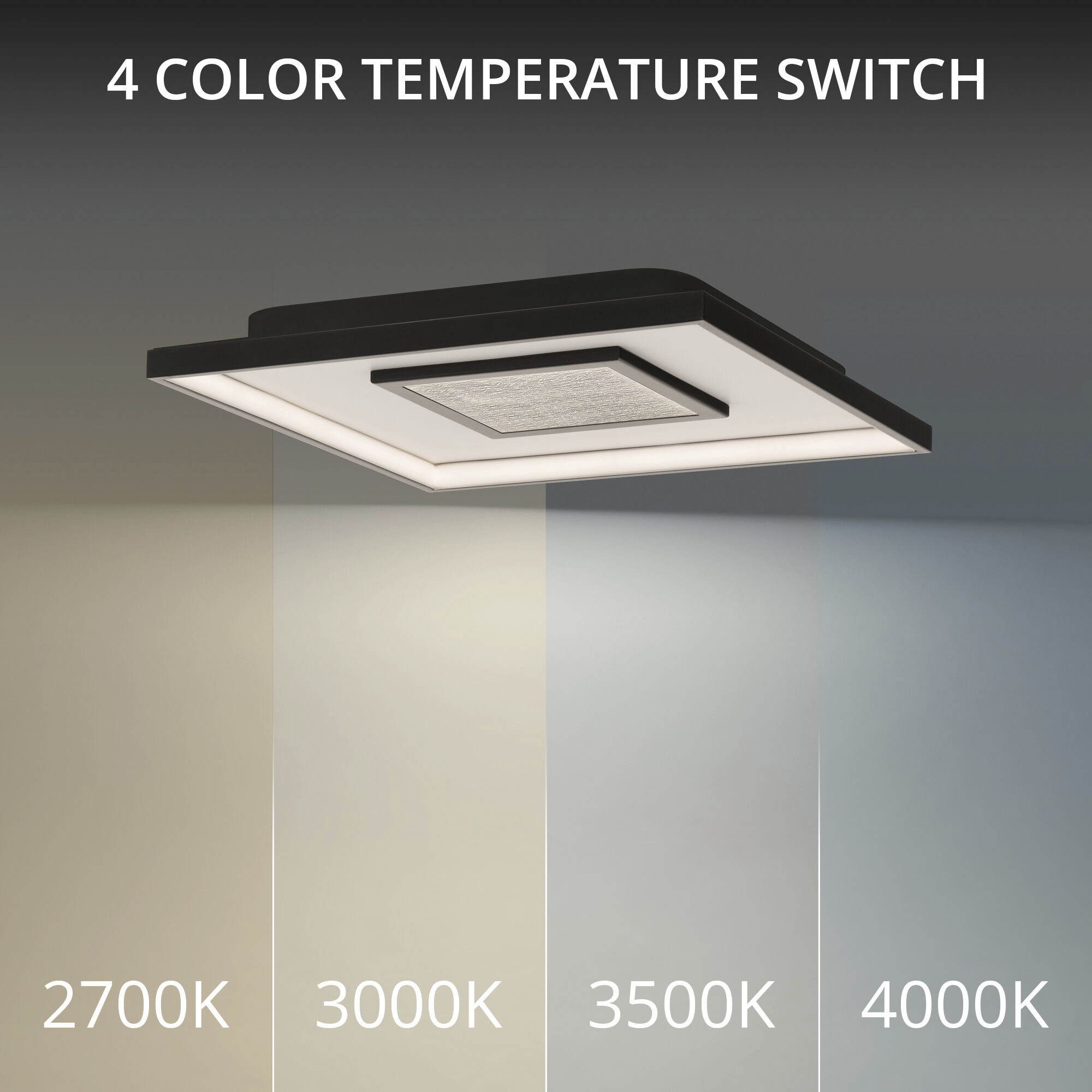 Pinpoint LED 16.38 inch Black Flush Mount Ceiling Light in 4000K, dweLED