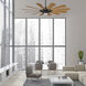 Windmill 65 inch Matte Black Distressed Koa with Distressed Koa Blades Downrod Ceiling Fans, Smart Fan