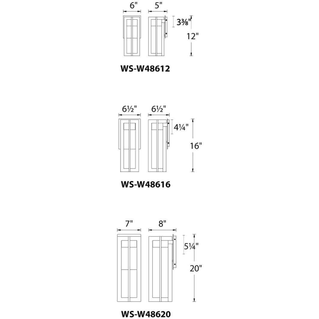 Chamber LED 20.06 inch Black Outdoor Wall Light, dweLED