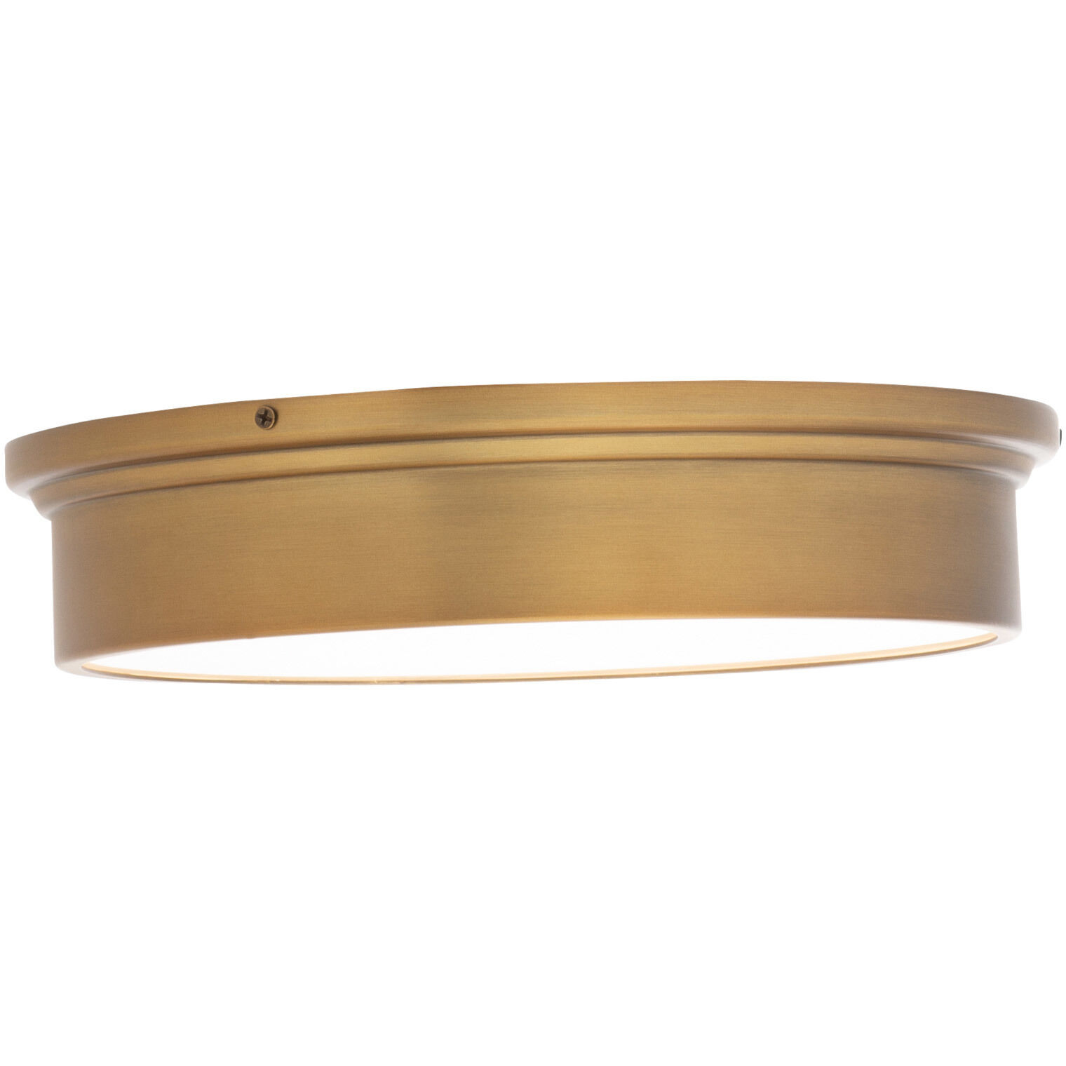 York LED 12 inch Aged Brass Flush Mount Ceiling Light, dweLED