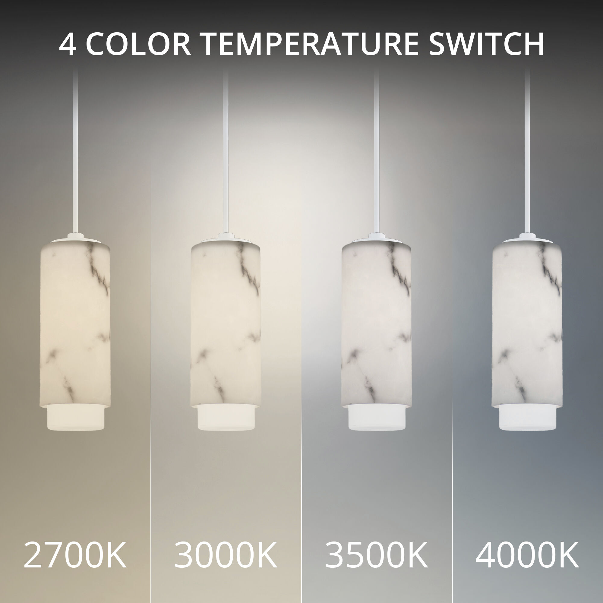 Aragon LED 4.5 inch White Pendant Ceiling Light in 2700K, dweLED