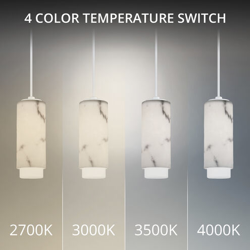 Aragon LED 4.5 inch White Pendant Ceiling Light in 3500K, dweLED