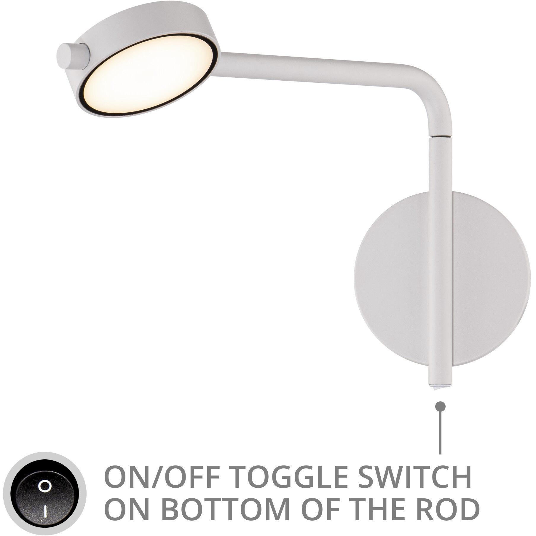 Elbo Reading Light Wall Light in 2700K, White, dweLED