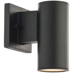 Cylinder LED 5 inch Black Sconce Wall Light in 8in