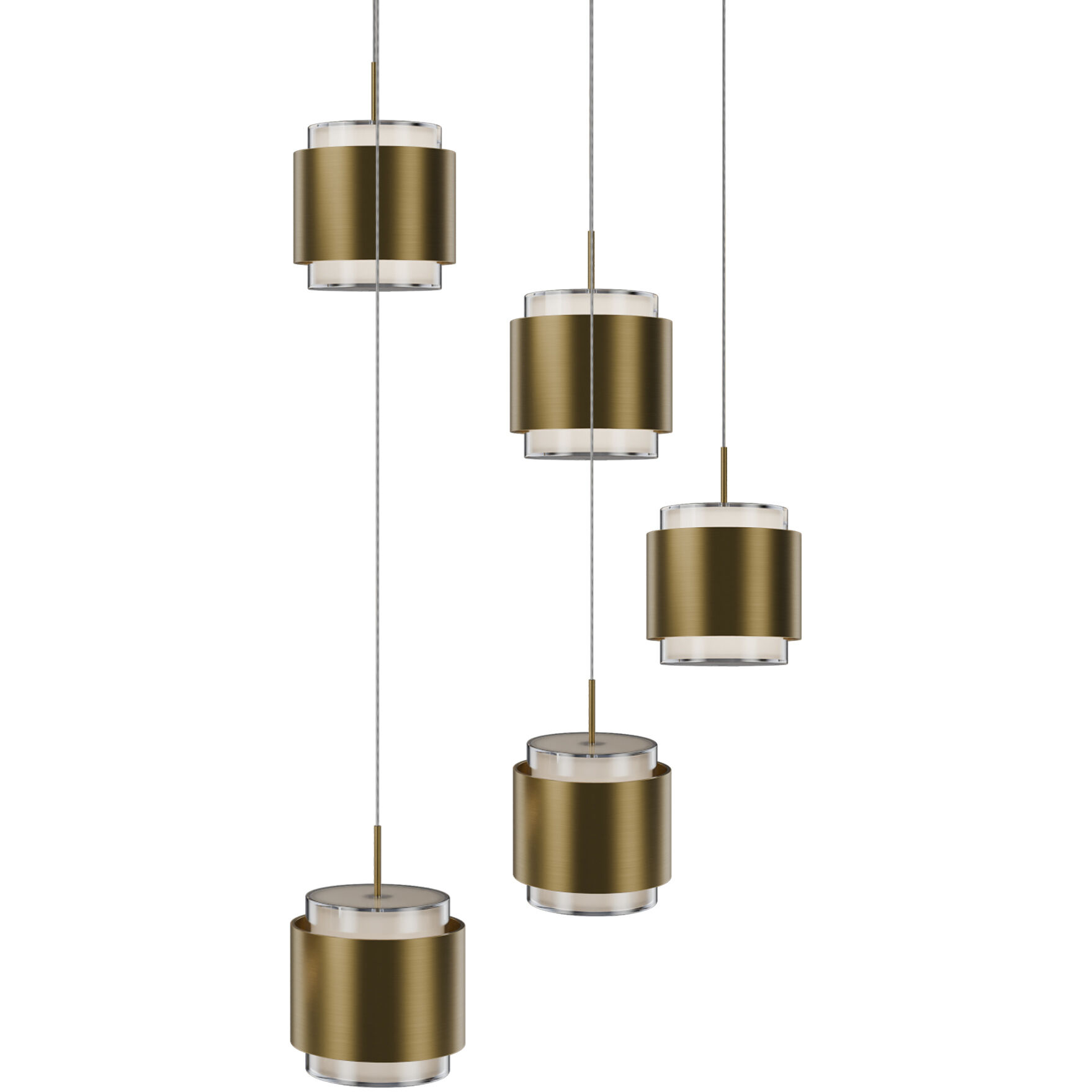 Banded LED 16.8 inch Aged Brass Chandelier Ceiling Light, dweLED