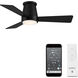 Hug 44 inch Matte Black Flush Mount Ceiling Fans, Smart Fan