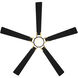 Rotary 65 inch Matte Black Soft Brass with Matte Black Blades Downrod Ceiling Fans in Soft Brass Matte Black