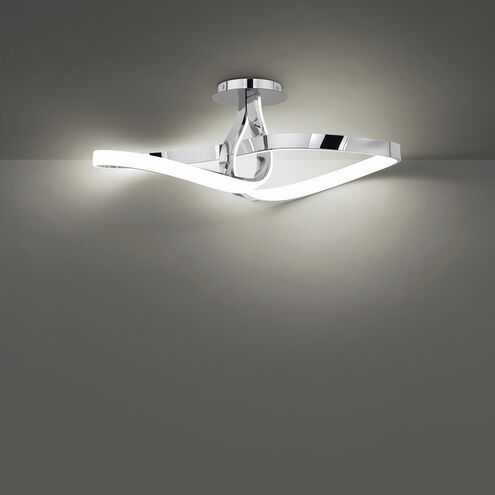 Mobius LED 9.88 inch Chrome Semi-Flush Mount Ceiling Light, dweLED